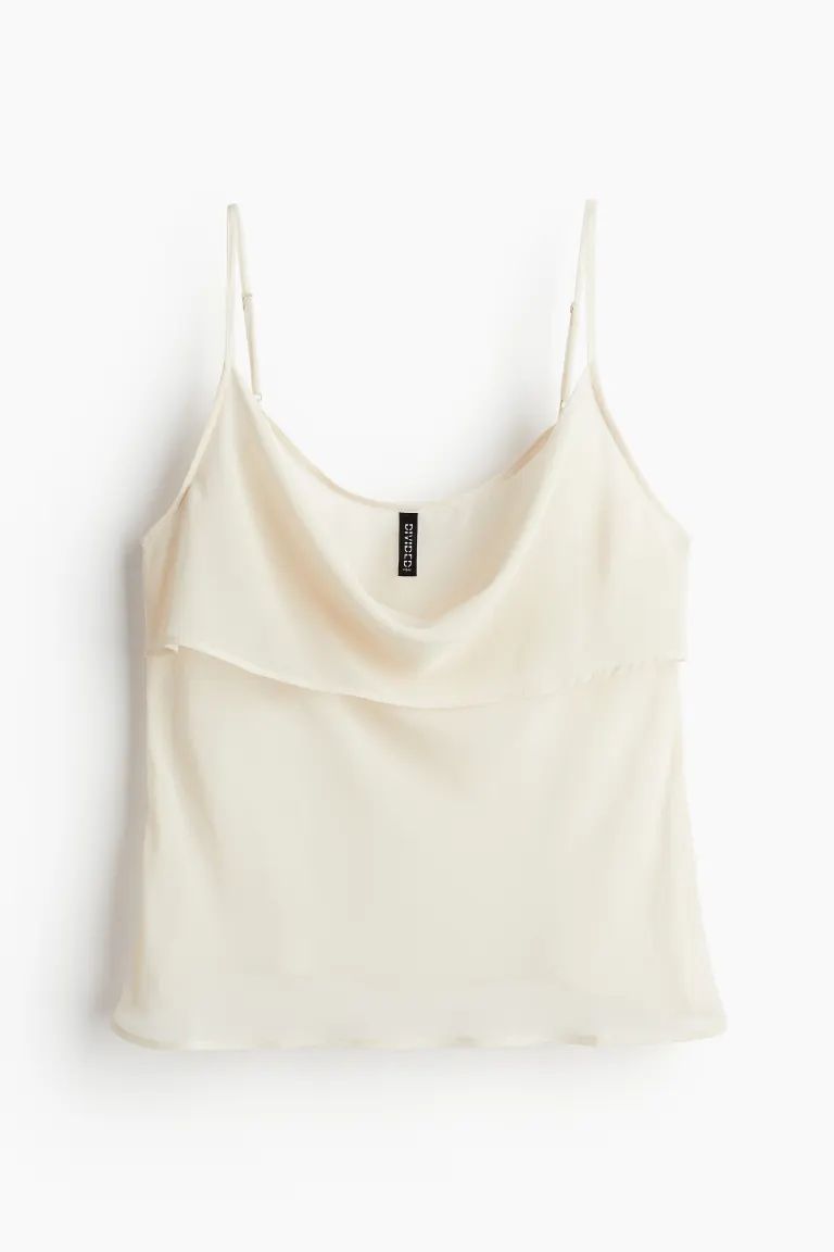 Cowl-neck Camisole Top - Light beige - Ladies | H&M US | H&M (US + CA)