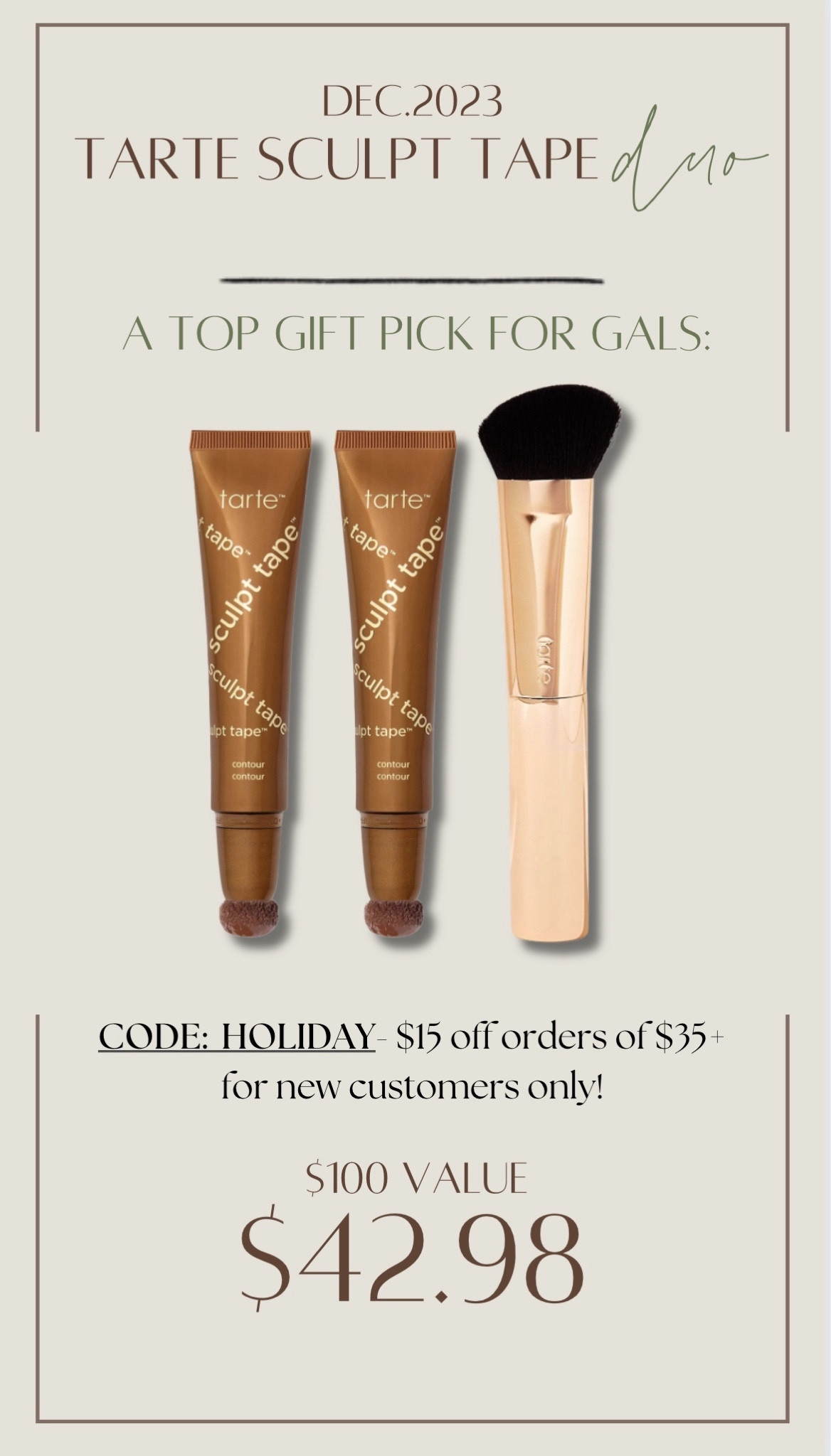 One of my fave @QVC x @tartecosmetics beauty bundles going on right now AND if you’re a new customer you can snag $15 off this duo w/ code HOLIDAY🎅🏻🎄✨🤌🏼 #ad #LoveQVC #stockingstuffers

Beauty / sale / for her / gift guide / Holley Gabrielle 

#LTKsalealert #LTKfindsunder50 #LTKbeauty