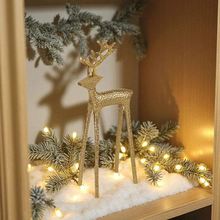 Large Reindeer Christmas Tabletop Decoration, Gold, 16", by Holiday Time - Walmart.com | Walmart (US)