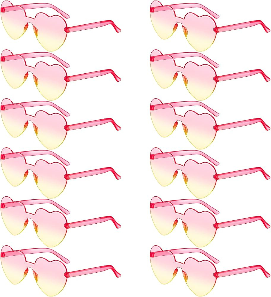 Photect 12 Pair Valentine's Day Heart Sunglasses Colorful Heart Glasses Heart Sunglasses Party Fa... | Amazon (US)
