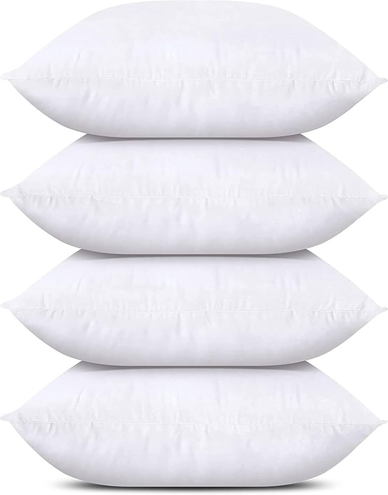Utopia Bedding Throw Pillows (Set of 4, White), 16 x 16 Inches Pillows for Sofa, Bed and Couch De... | Amazon (US)