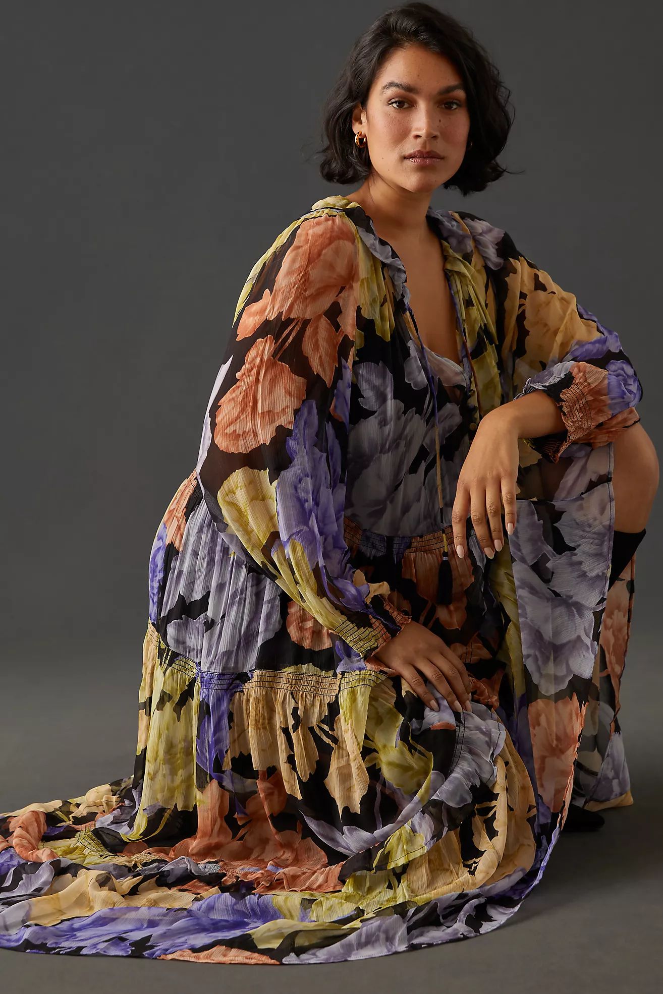 The Marais Printed Chiffon Maxi Dress | Anthropologie (US)