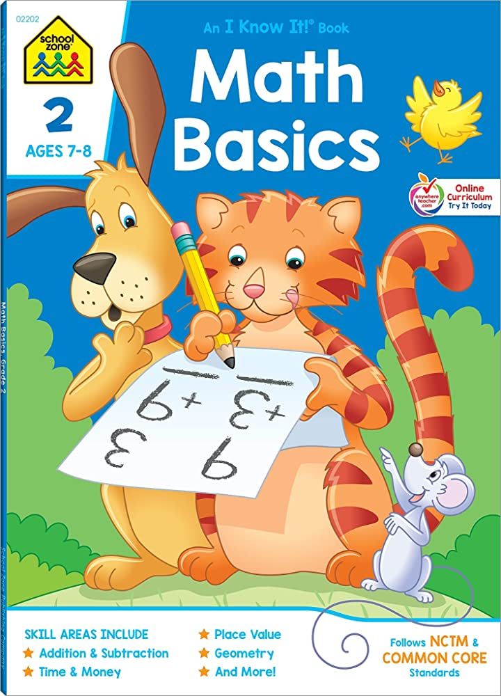 School Zone - Math Basics 2 Workbook - 64 Pages, Ages 7 to 8, 2nd Grade, Addition & Subtraction, ... | Amazon (US)