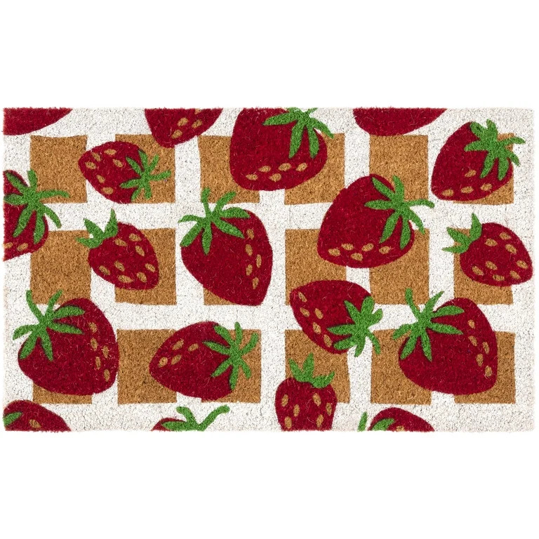 Mainstays Strawberry Grid Coir Doormat, 18"x30" | Walmart (US)