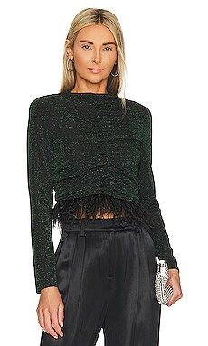 SAYLOR Amiri Top in Black & Emerald from Revolve.com | Revolve Clothing (Global)