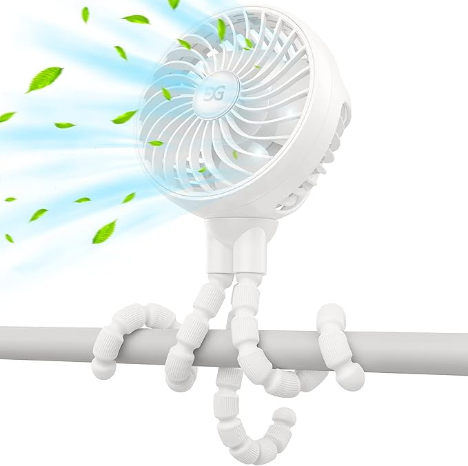 GUSGU Mini Stroller Fan Clip-on for Baby, Small Portable Fan Rechargeable and Handheld, USB Cooli... | Amazon (US)