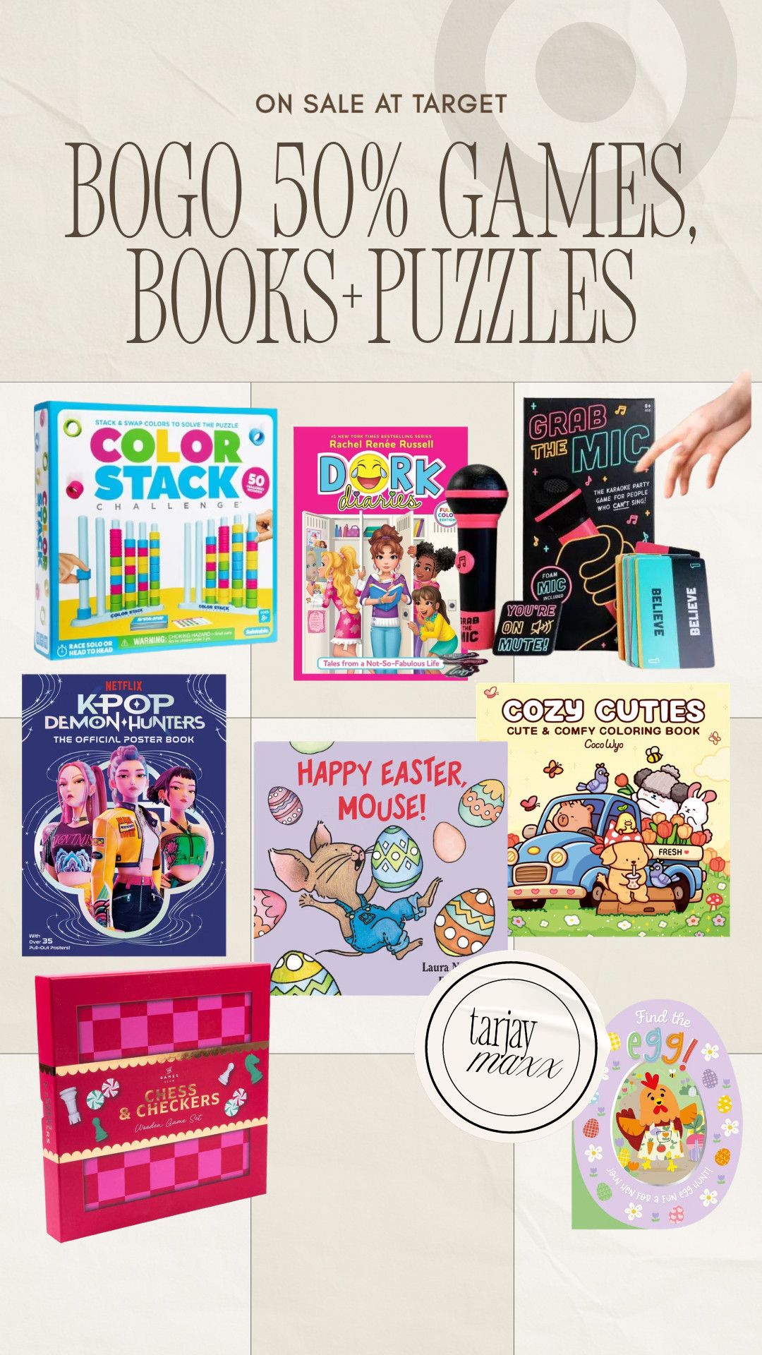If you’re putting together a girls Easter basket, Target has BOGO 50% off games, books, and puzzles right now. So many cute basket fillers like coloring books, activity games, and little puzzles.
spring outfits 2026, easter dress women, easter outfits women, spring dresses, vacation outfits beach, date night outfits, work outfits, plus size fashion, easter basket ideas, girls easter basket, easter basket fillers, kids games target, kids books target, coloring books for kids, puzzles for kids, target deals, target finds 

 #LTKKids
