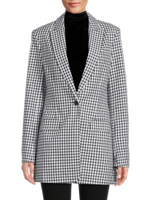 Gingham Single Breasted Blazer | Saks Fifth Avenue OFF 5TH