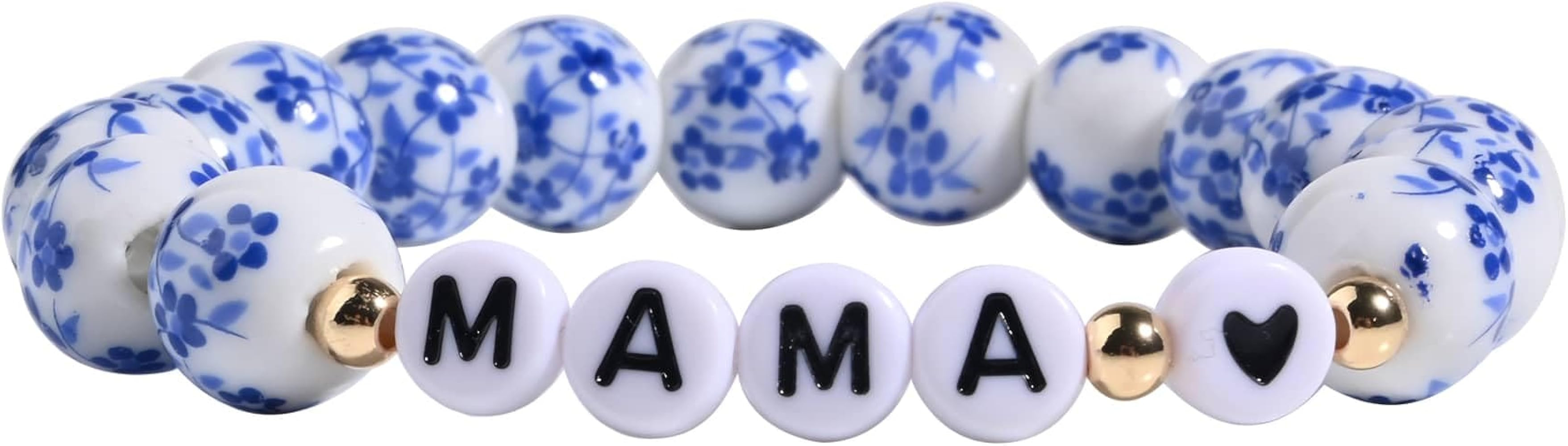 Blue And White Porcelain Bracelet For Mom Daughter, Chinoiserie Bracelets Mothers Day Gifts, Bohe... | Amazon (US)