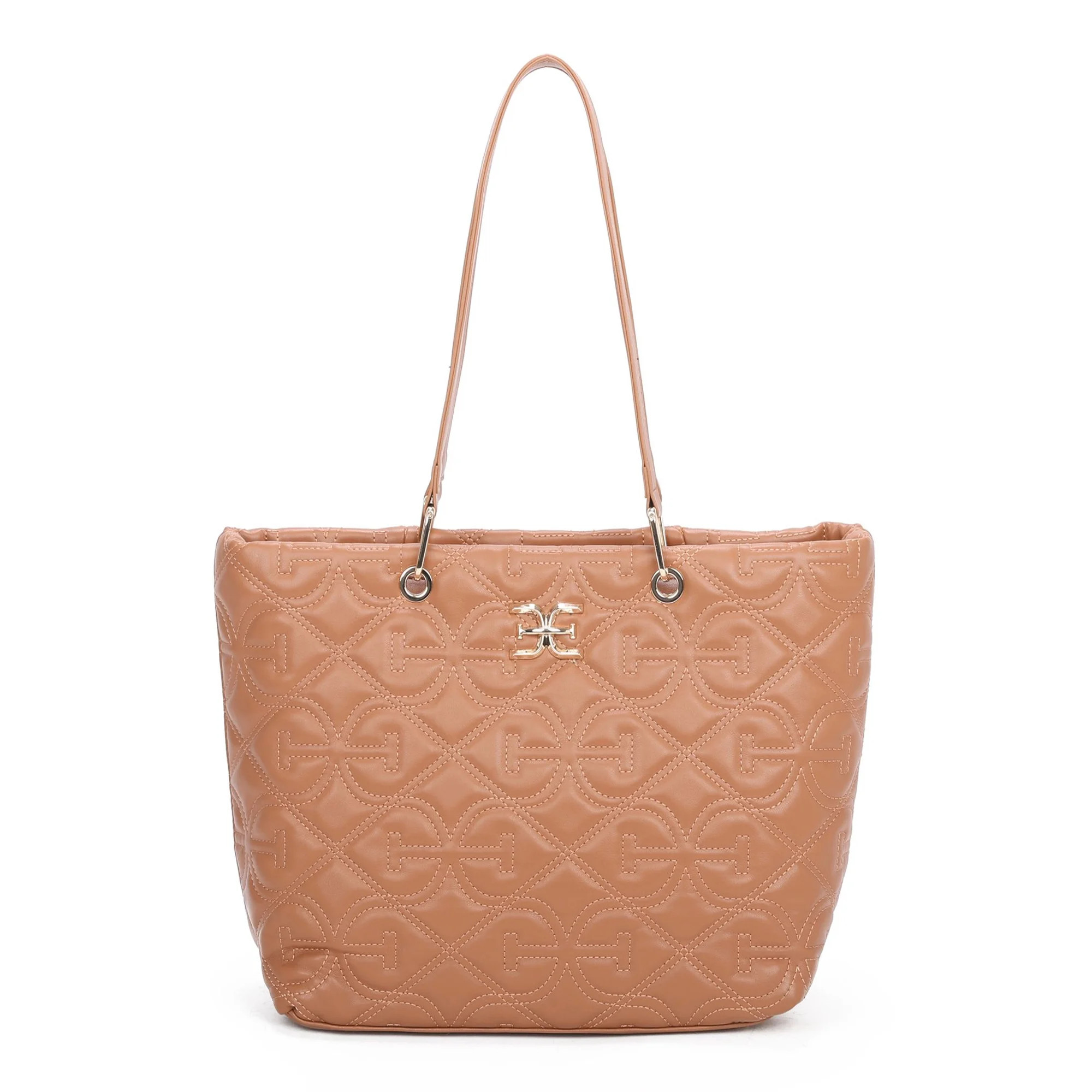 Sam Edelman Women's Viviana Monogram Quilt Tote Bag, Saddle - Walmart.com | Walmart (US)