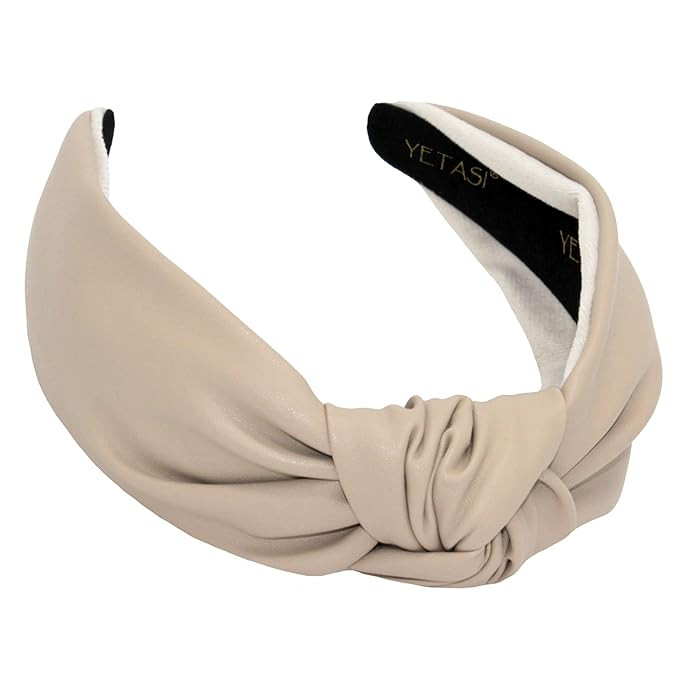Cream Headbands for Women are Uniquely Made of Non Slip Material for Your Comfort. Leather Beige ... | Amazon (US)