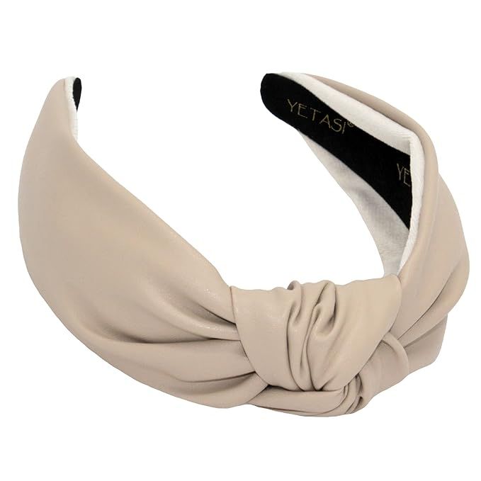 Cream Headbands for Women are Uniquely Made of Non Slip Material for Your Comfort. Leather Beige ... | Amazon (US)