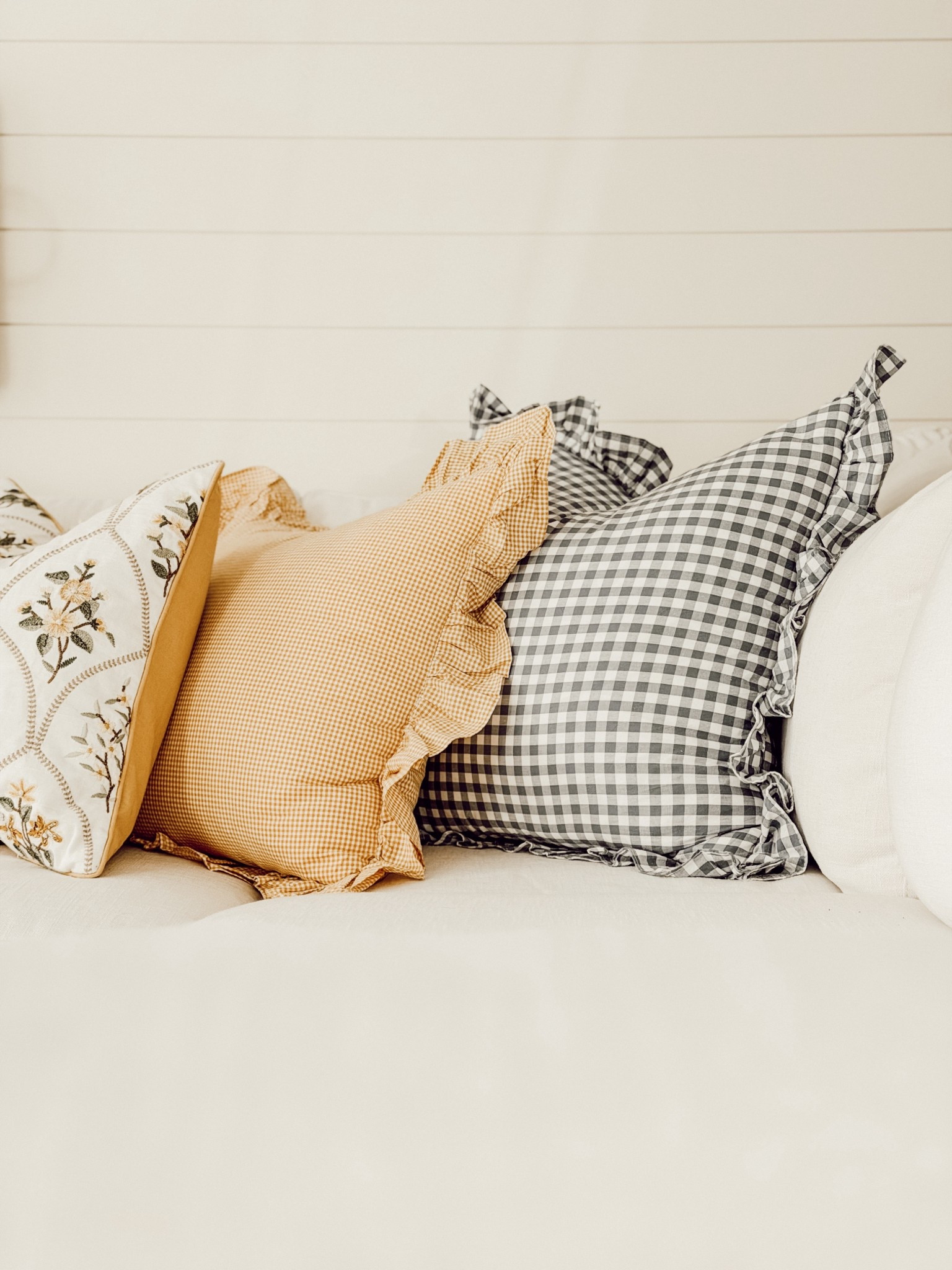 Cozy Tip: Mix different colored ginghams by simply changing the scale. Pair a larger check with a smaller one so it feels layered and cozy instead of too matchy.

#LTKHome