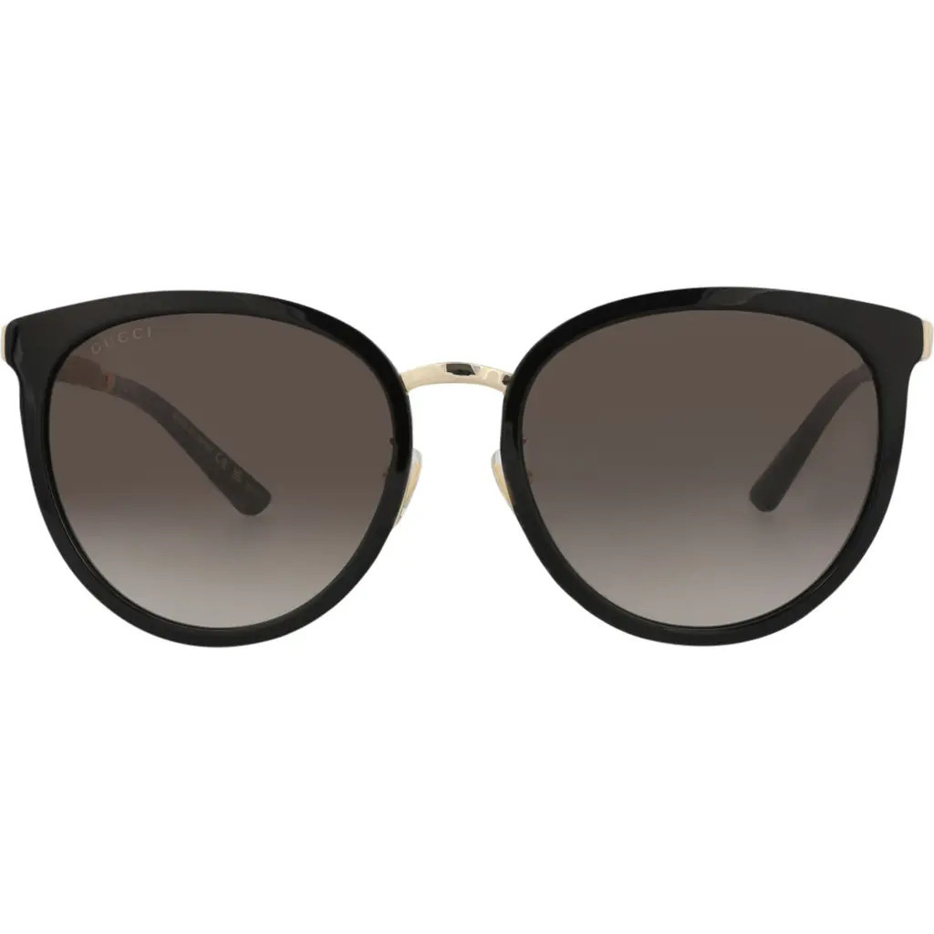 Gucci 56mm Round Sunglasses in Black Gold Grey at Nordstrom Rack | Nordstrom Rack