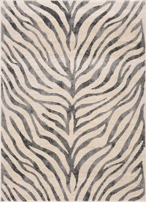 Gray Ecorse Zebra Print Area Rug | Boutique Rugs