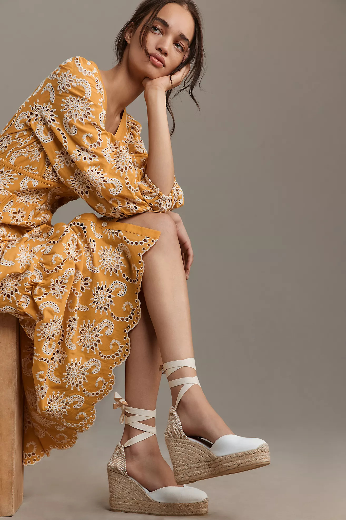 Castañer Chiara Wrap Espadrille Wedge Heels | Anthropologie (US)