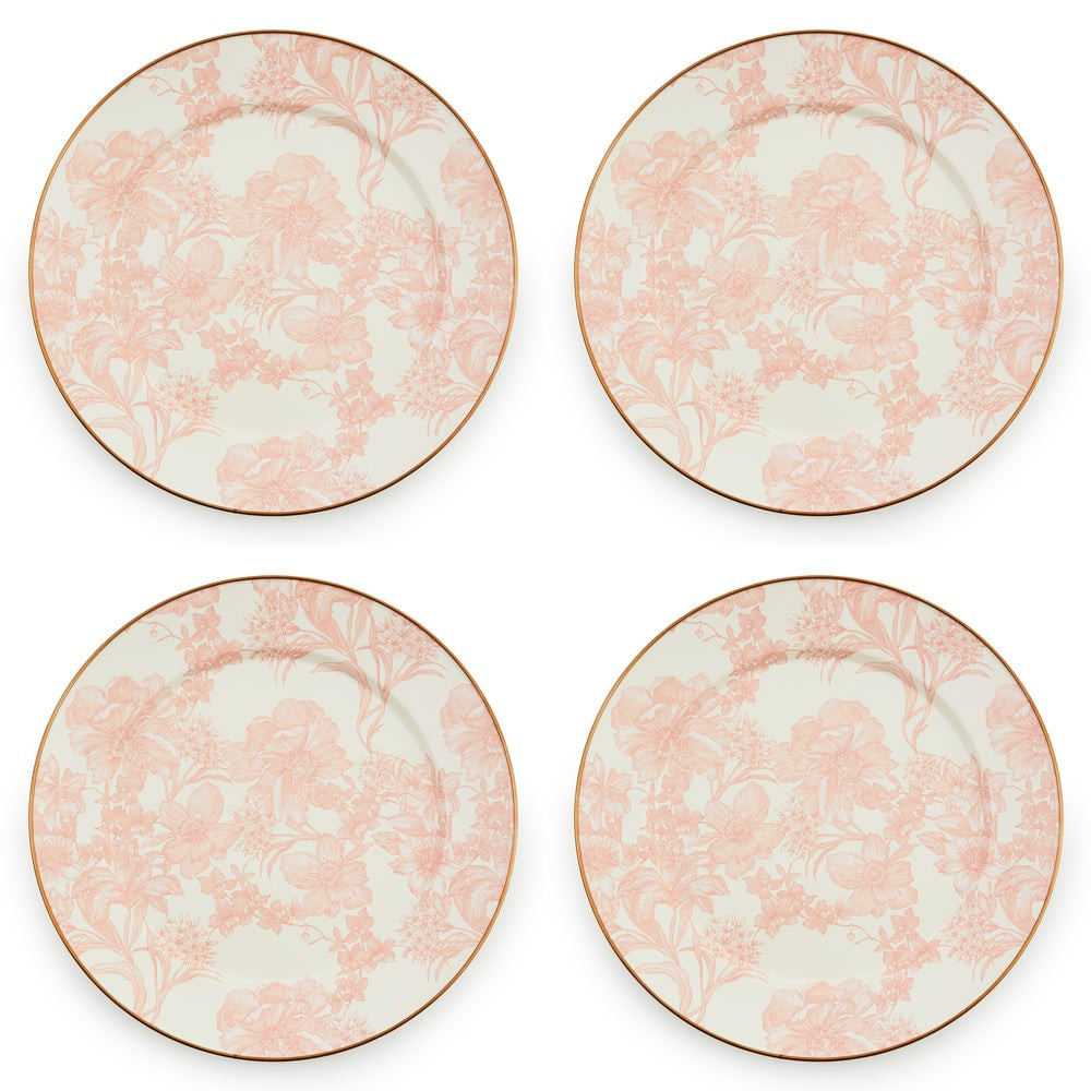 Rosy English Garden Chargers, Set of 4 | MacKenzie-Childs