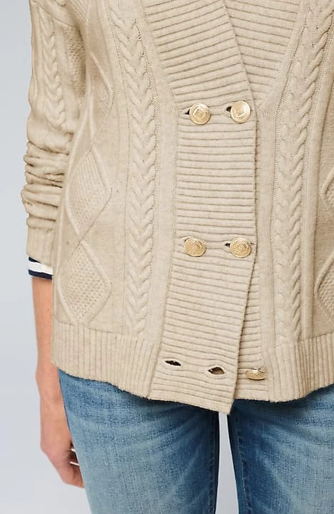 Double-Breasted Cabled Cardi | J. Jill