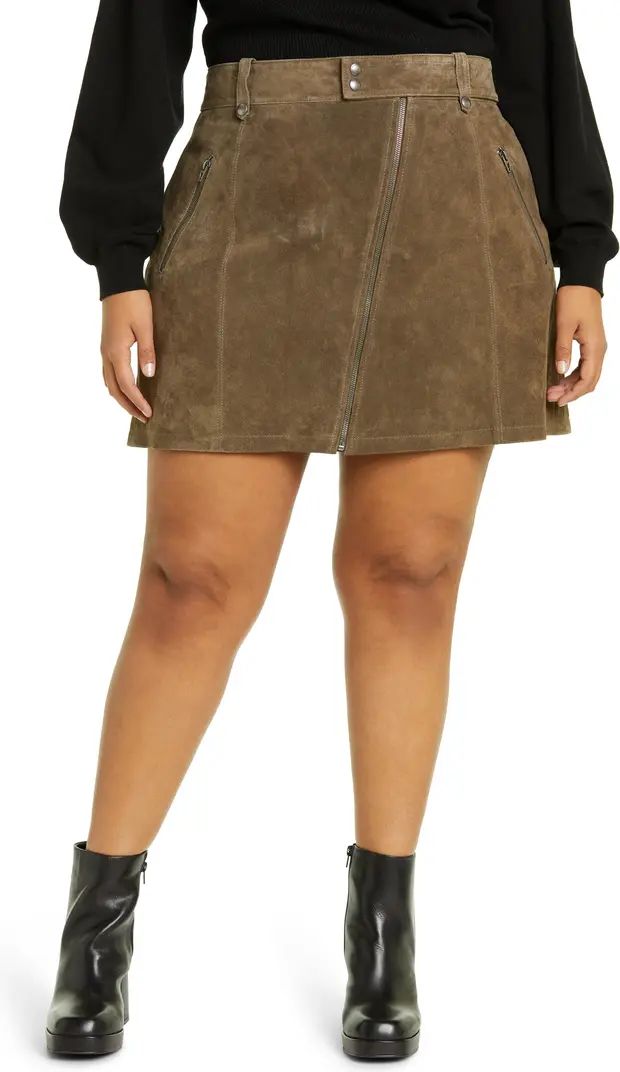 Asymmetric Zip Suede Skirt | Nordstrom