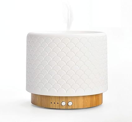 Buba Essential Oil Diffuser Lamp, 280ML Water Capacity, Ceramic Cover & Bamboo Base, by ZEIGGA LA... | Amazon (US)