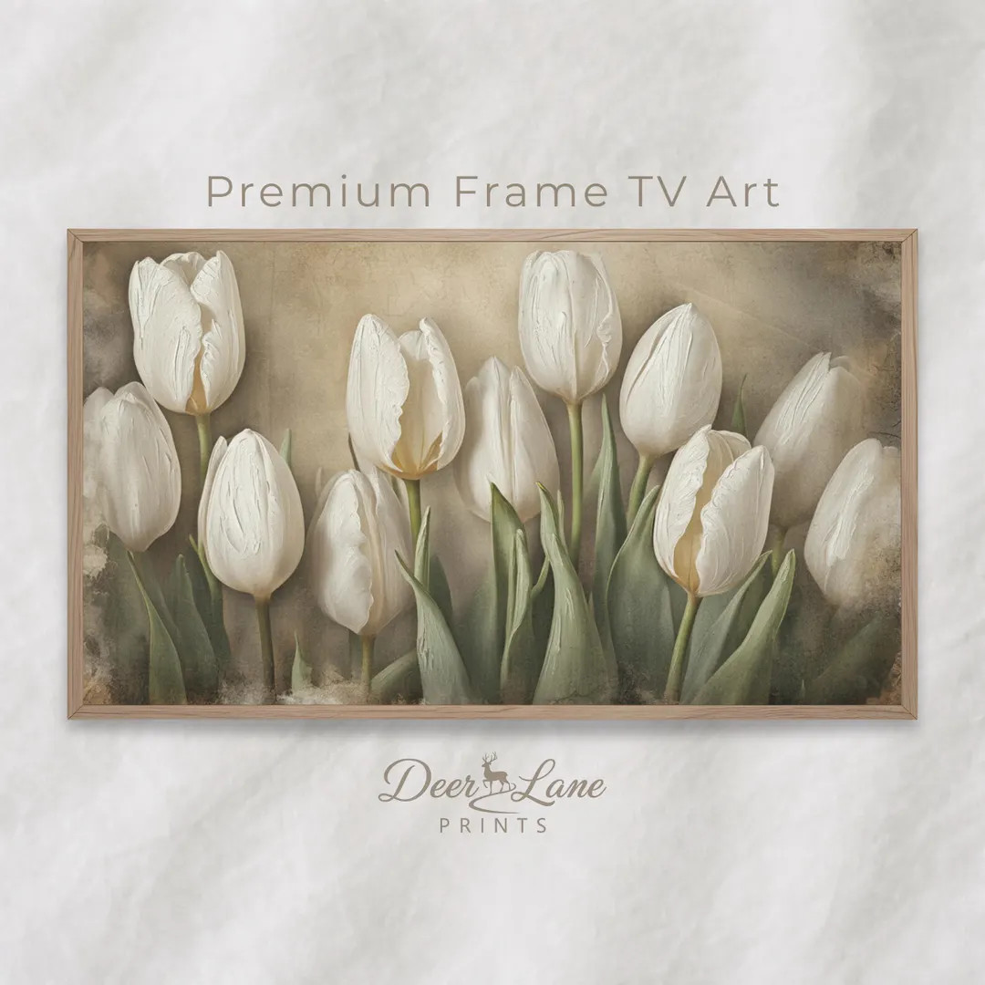 Neutral Tulips Frame TV Art: Spring Floral Screensaver (digital Download) - Etsy | Etsy (Global)