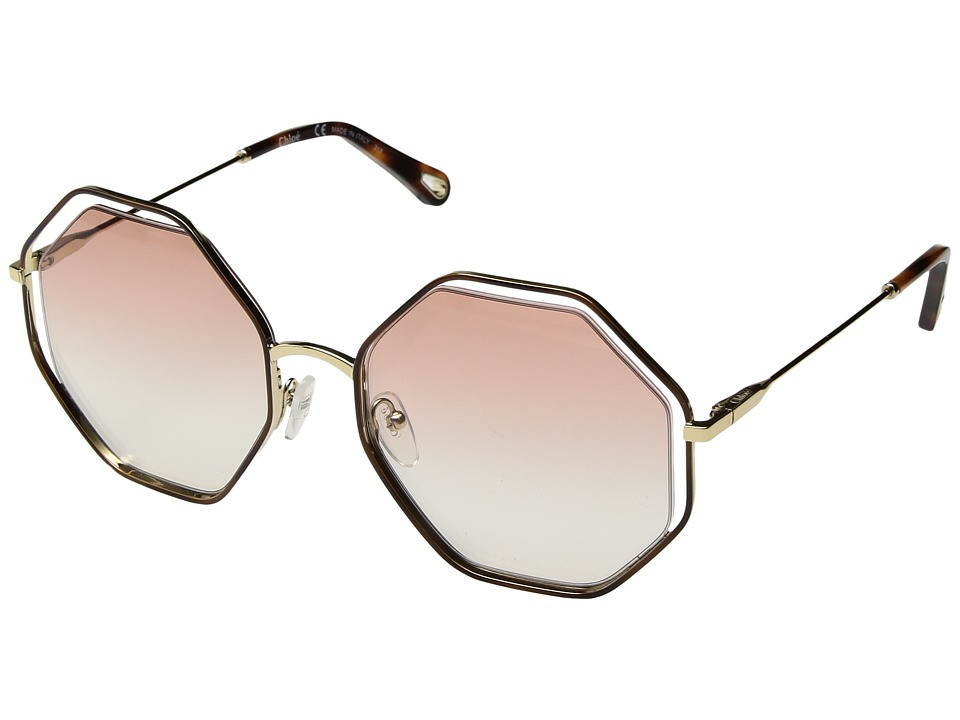 Chloe - Poppy - CE132SL (Havana/Peach) Fashion Sunglasses | Zappos
