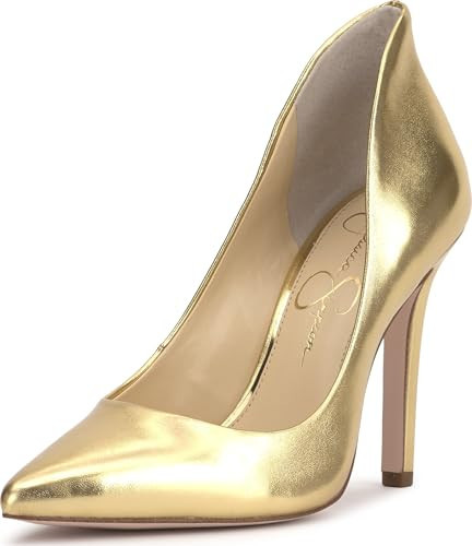 Jessica Simpson Cambredge Pointed Toe Pump, Gold Metallic Nappa Pu, 9 | Amazon (US)