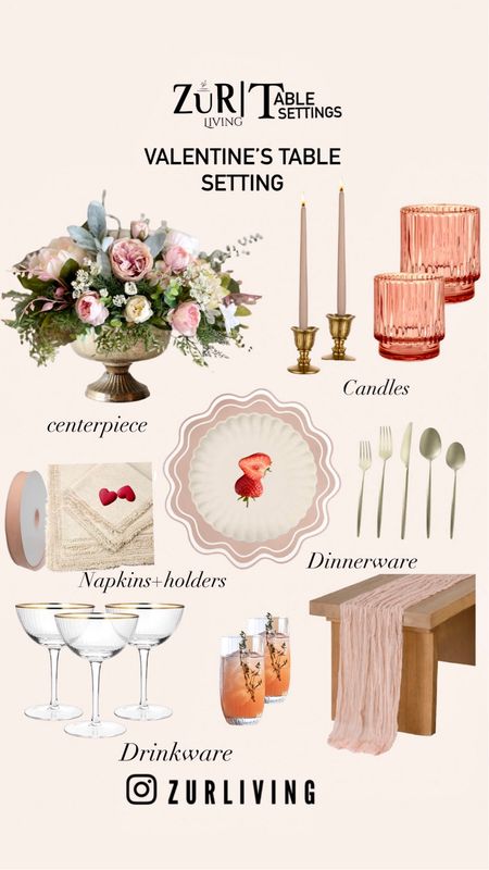 Valentine’s Table setup. Elegant Blush pink with vintage brass 

#LTKhome #LTKstyletip #LTKSeasonal