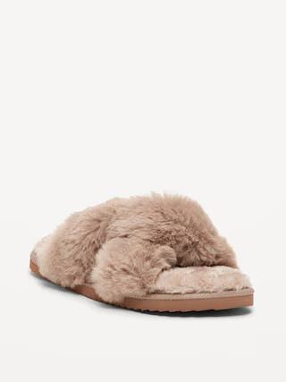 Faux-Fur Twist-Front Slippers for Women | Old Navy (US)