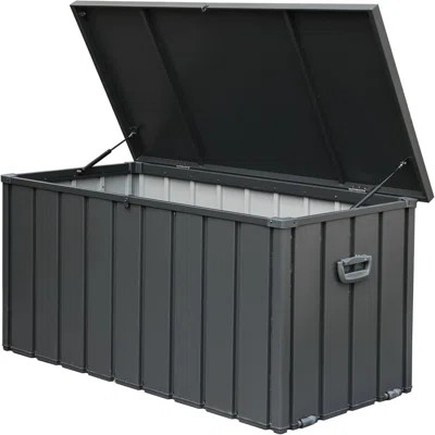 150 Gallon Waterproof Outdoor Storage Deck Box, Lockable and Durable for Patio and Garden Essentials, Dark Gray | Wayfair North America