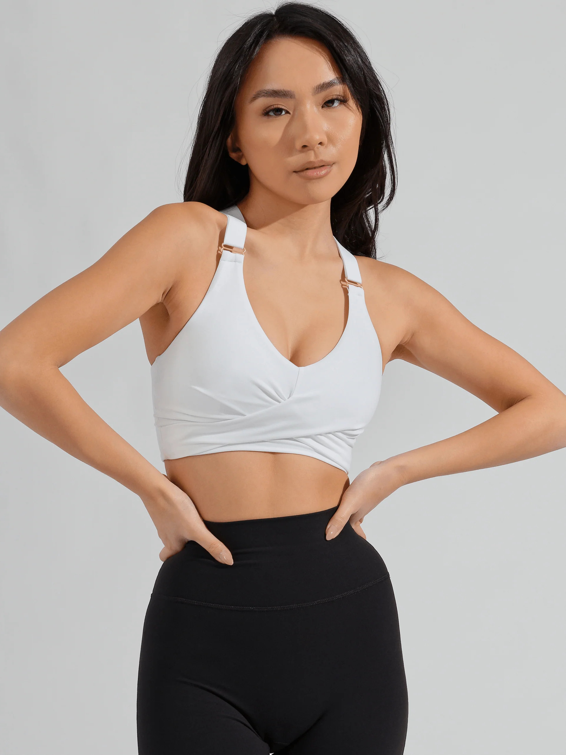 Candy Wrap Sports Bra - White | Buffbunny