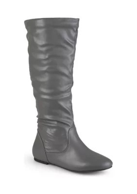 Journee Collection Women's Jayne Wide Calf Boots, Grey, 9.5W | Belk