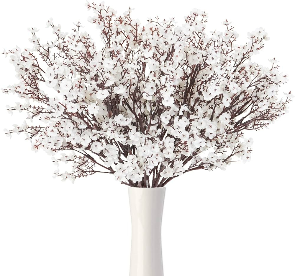 Houele Baby's Breath Artificial Flowers - 10Pcs White Fake Gypsophila Plants Bouquets Real Touch ... | Amazon (CA)