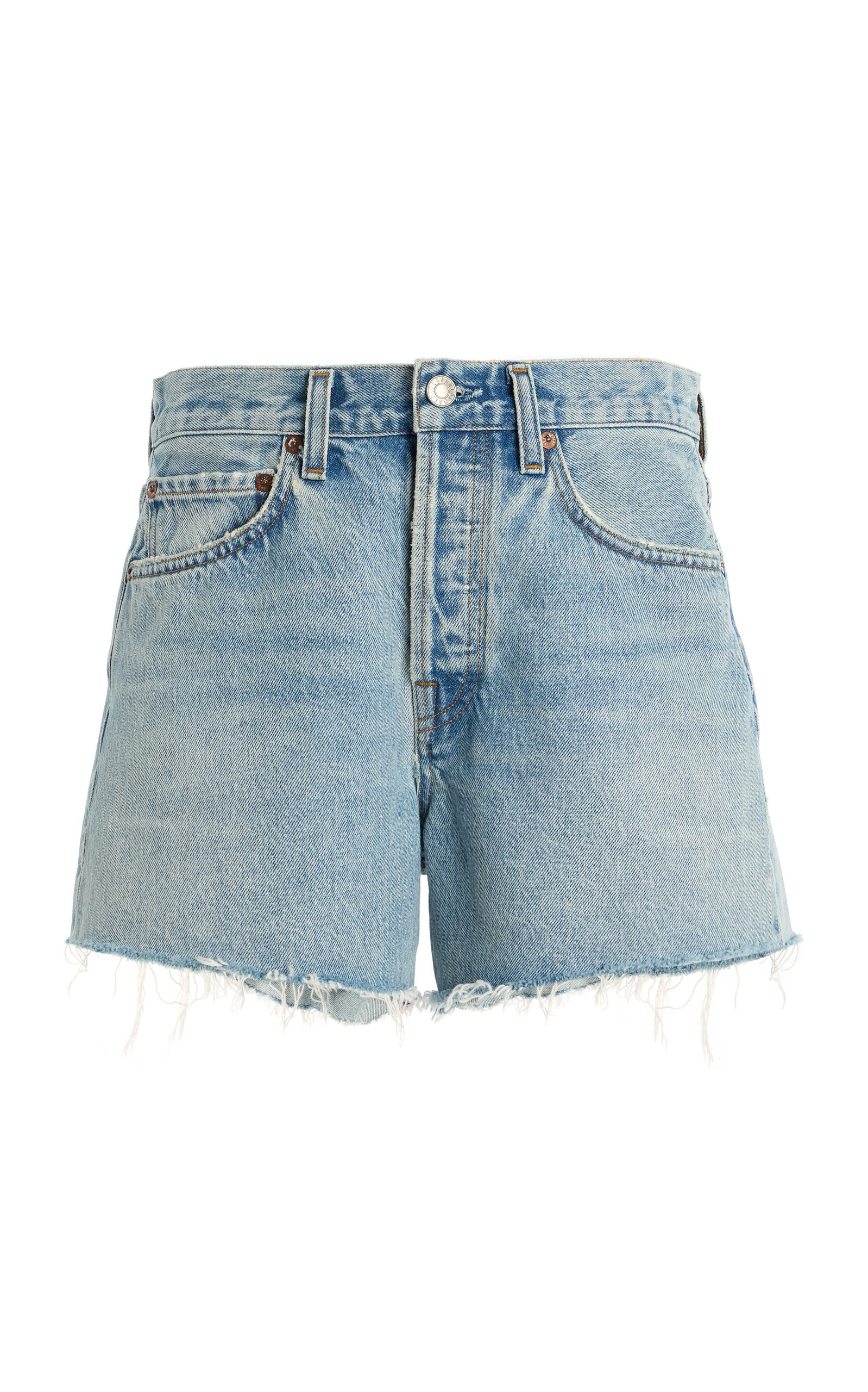 Agolde - Parker Long Denim Shorts - Light Wash - 25 - Moda Operandi | Moda Operandi (Global)