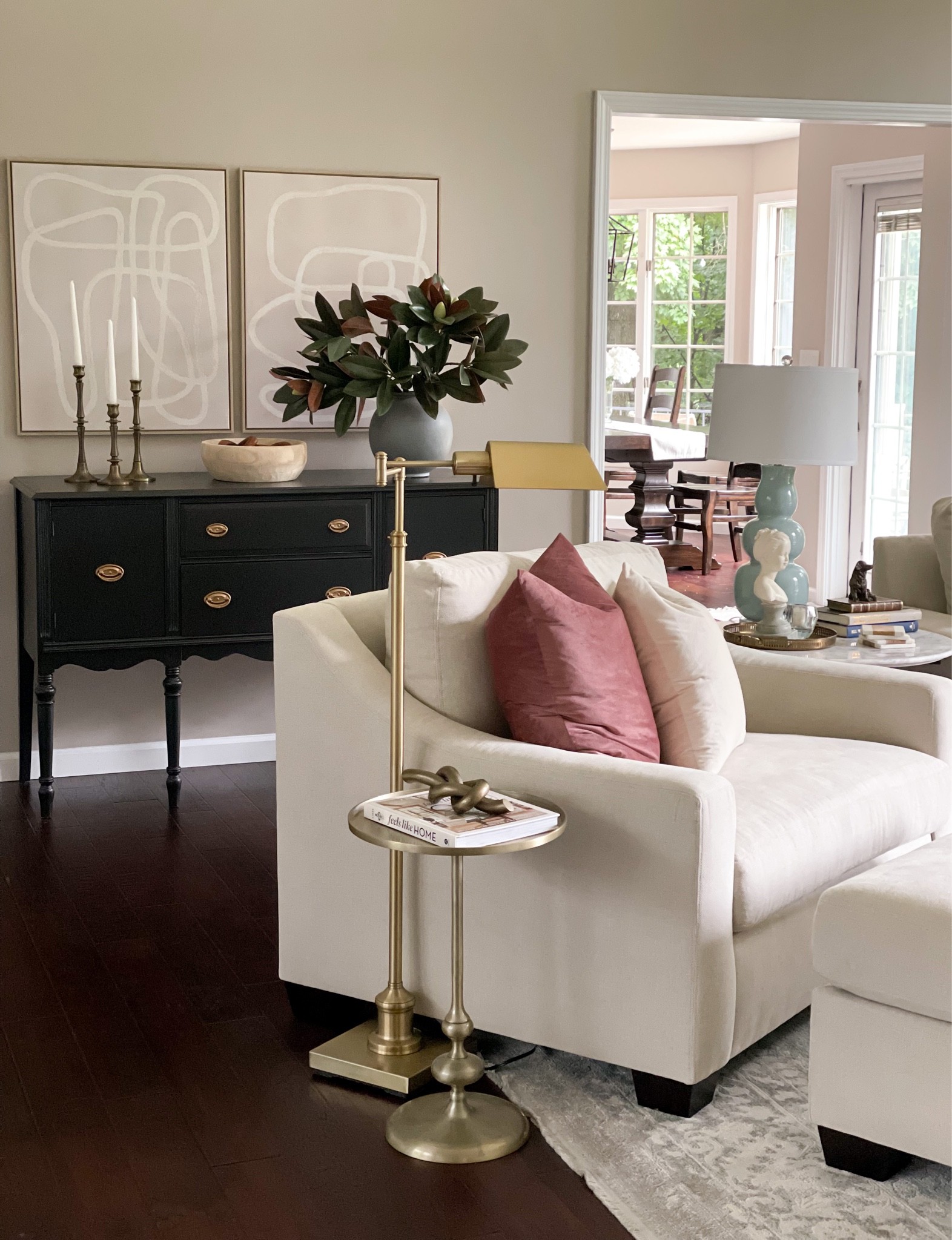 Family room sideboard white elegant decor French 

#LTKhome