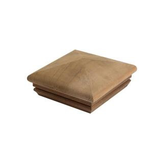 4 in. x 4 in. Hatteras Pyramid Cedar Wood Post Cap | The Home Depot