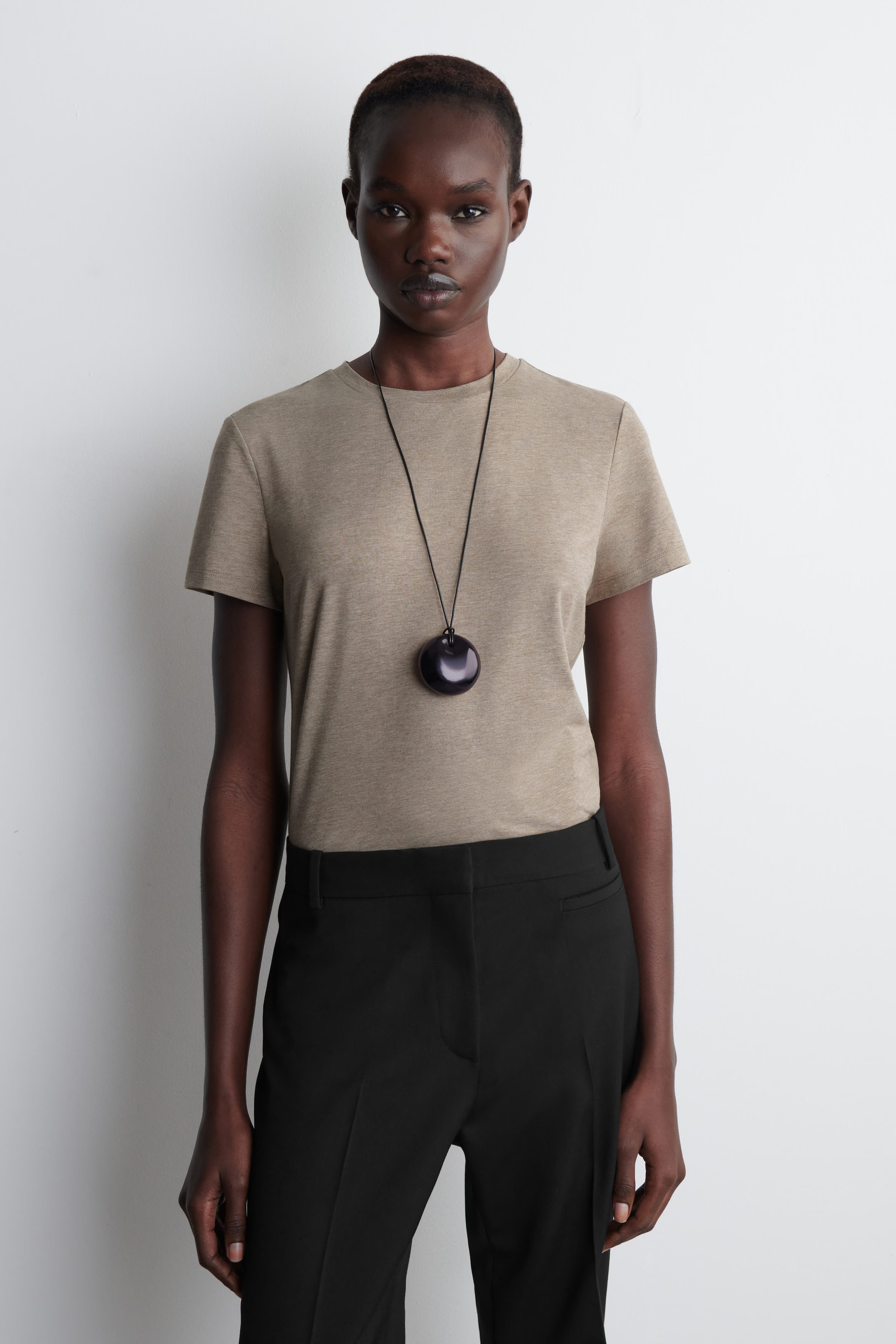 SHRUNKEN T-SHIRT - OAT MÉLANGE | COS | COS UK