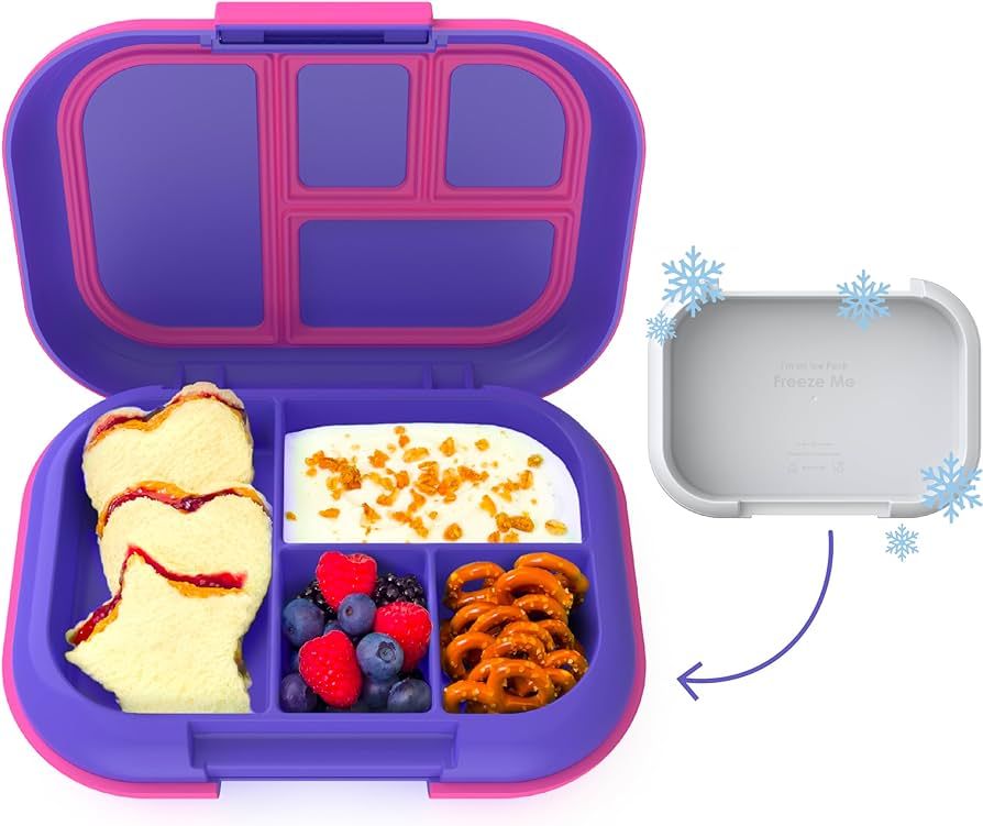 Bentgo® Kids Chill Leak-Proof Lunch Box - Included Reusable Ice Pack Keeps Food Cold; 4-Compartm... | Amazon (US)