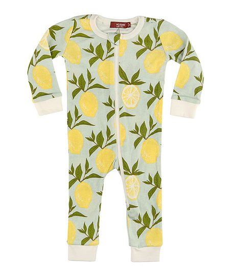 Milkbarn Blue & Yellow Lemons Organic-Cotton Playsuit - Toddler | Best Price and Reviews | Zulily | Zulily