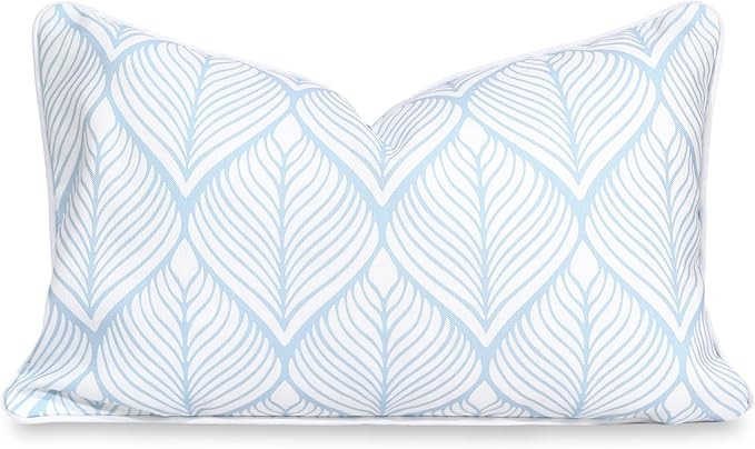 Hofdeco Premium Coastal Patio Indoor Outdoor Lumbar Pillow Cover Only, 12"x20" Water Repellent fo... | Amazon (US)