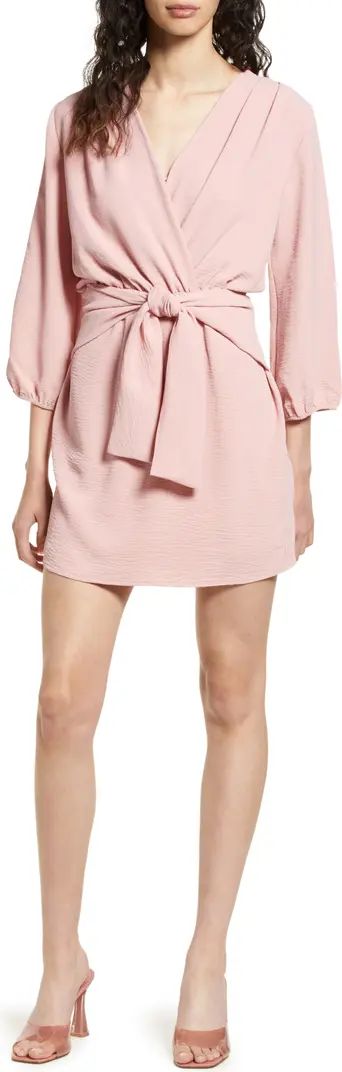 Fraiche by J Long Sleeve Tie Front Dress | Nordstrom | Nordstrom