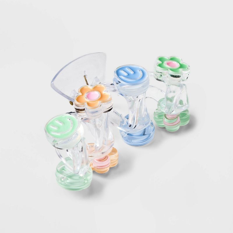 Smiley Flower Icon Claw Hair Clip - Wild Fable™ Clear/Green | Target