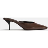 Zara - Fruit Of The Loom™ Leather Mule Heels - Brown - 5 - Woman | Zara US
