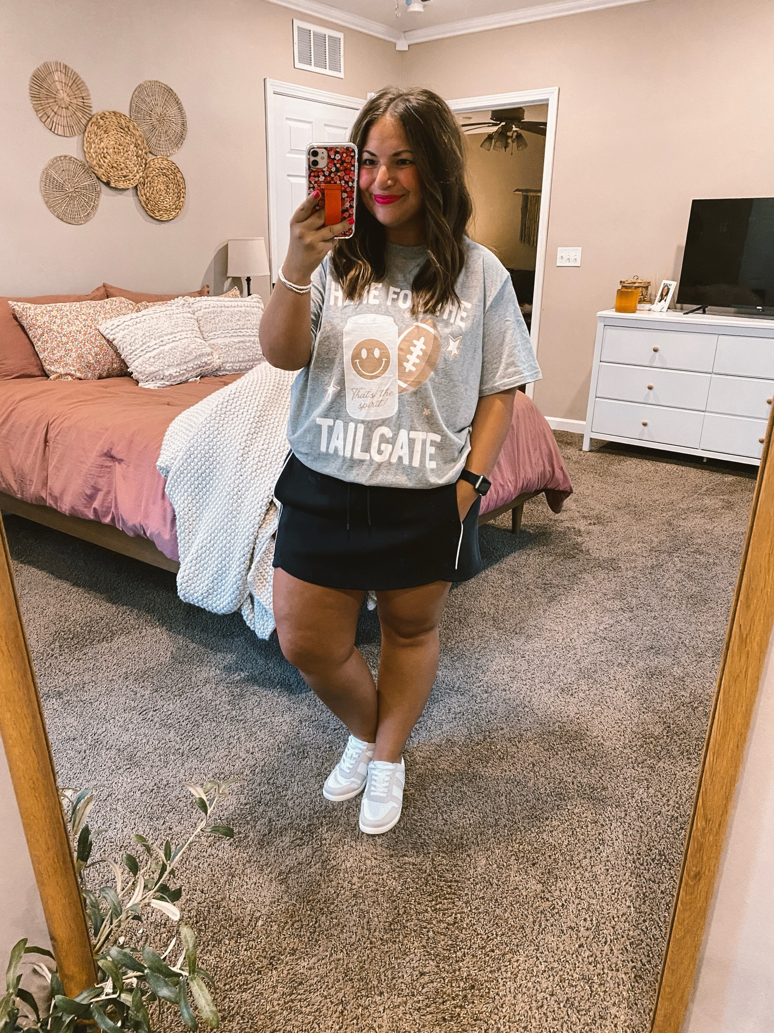 Y’all know I looove dressing up for game days!!! 😍🏈🫶🏻 Sneakers & skort are Target & tee is Pink Lily. 

sneakers: fit true to size // wearing a 5
skort: fits true to size // wearing a large
tee: fits true to size // wearing a large

#LTKFallSale #LTKFindsUnder50 #LTKStyleTip