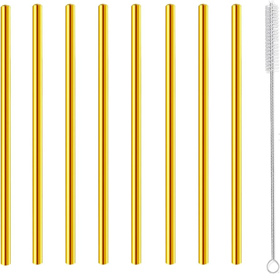Short Cocktail Straws, Metal Stainless Steel Reusable Straw Small Mini Coffee Stir Straws for Coc... | Amazon (US)
