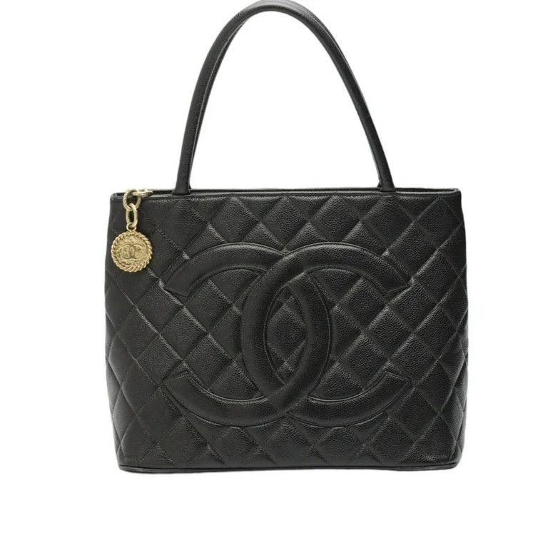 Pre-Owned CHANEL Tote Bag Handbag Caviar Skin Reproduction Matte Black (Fair) | Walmart (US)