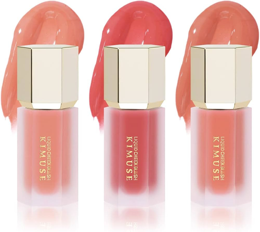 KIMUSE Soft Peach Cream Blush Trio, Liquid Blush for Cheeks, Lightweight, Breathable Feel, Long-W... | Amazon (US)
