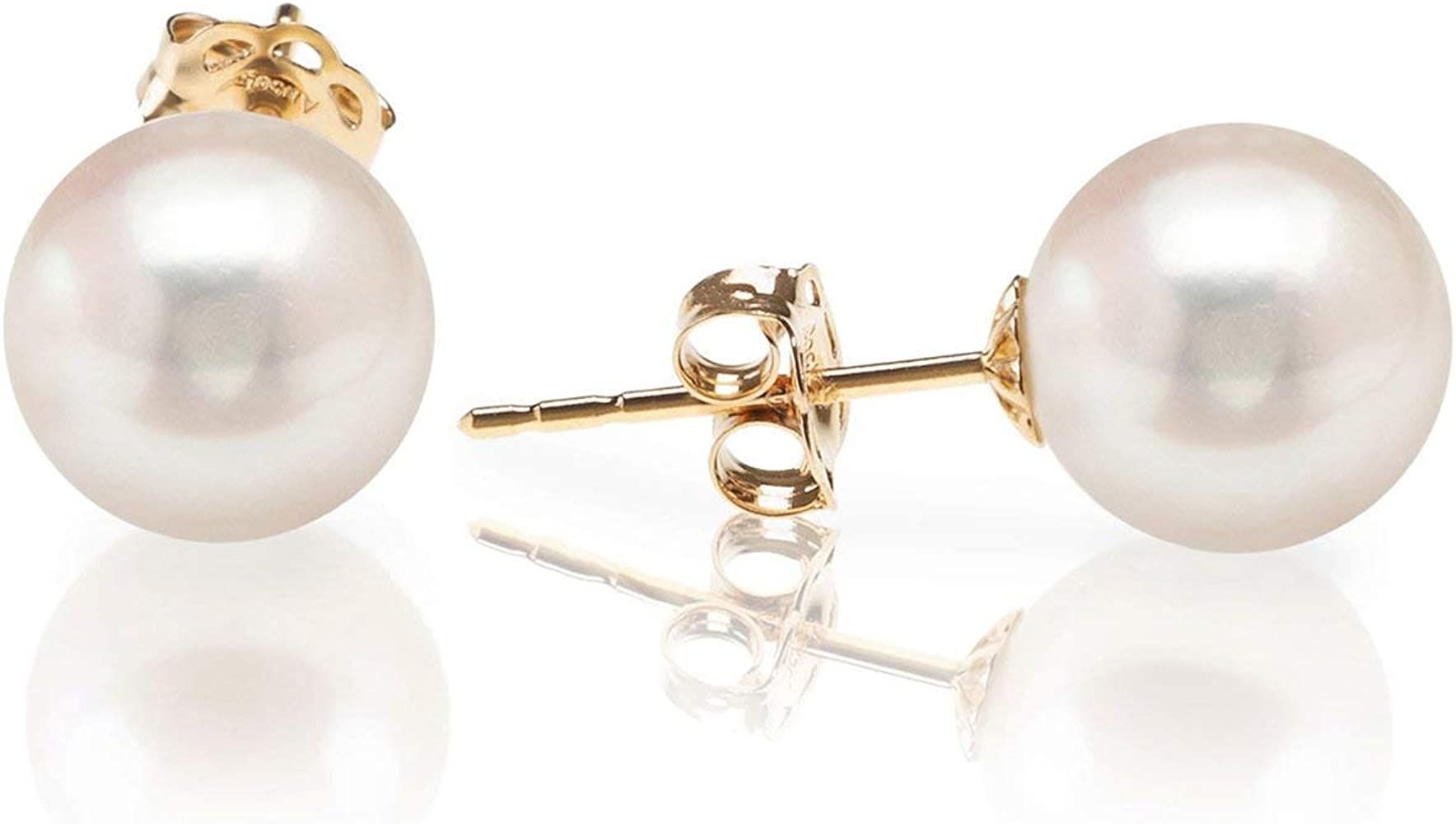 PAVOI Handpicked AAA+ Sterling Silver Round White Freshwater Cultured Pearl Earrings | Amazon (US)