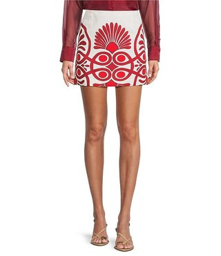 Antonio MelaniIzzy Printed Linen Blend Skirt | Dillard's