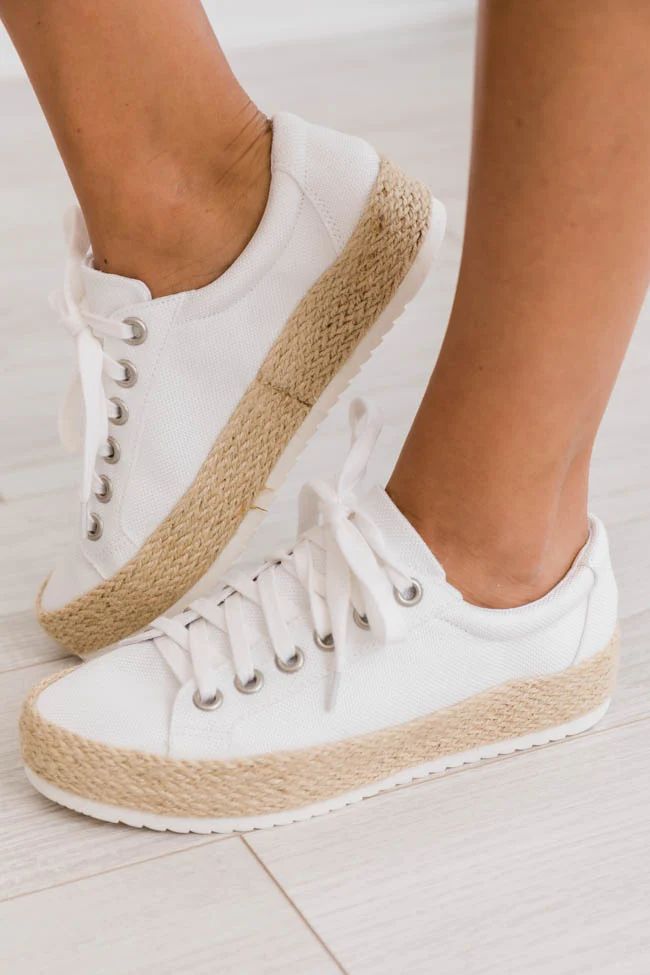 Alexandrea Espadrille Canvas White Sneakers | The Pink Lily Boutique